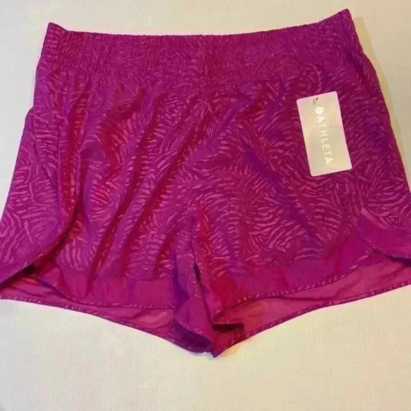 Athleta Women 4" Printed Mesh Racer Run Short 1X Fiji Magnolia Training Athletic - Picture 5 of 13